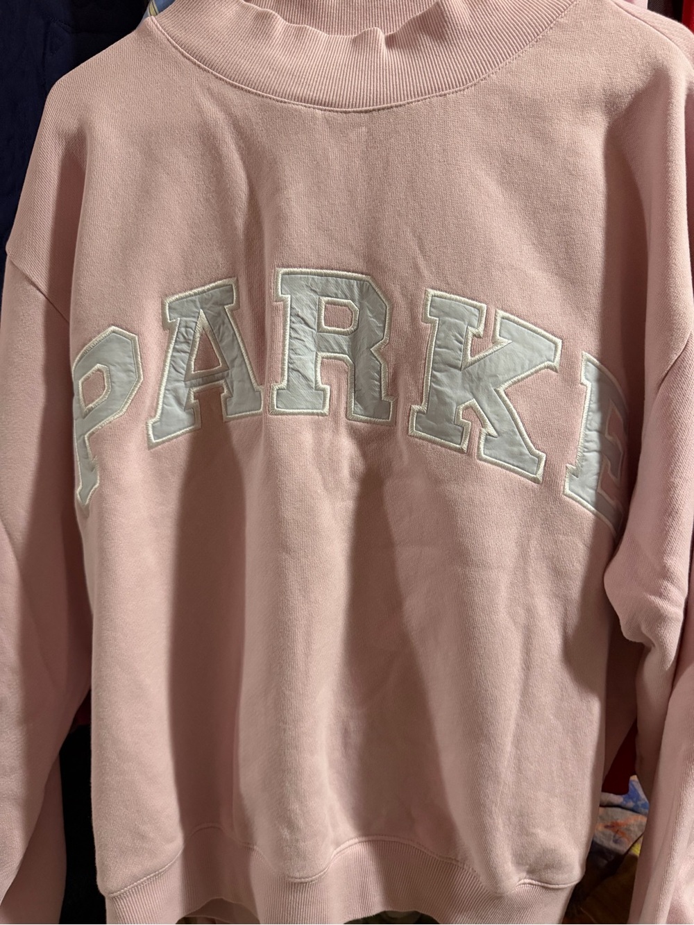 PARKE L/XL Pink Crewneck Sweatshirt cupcake birthday
